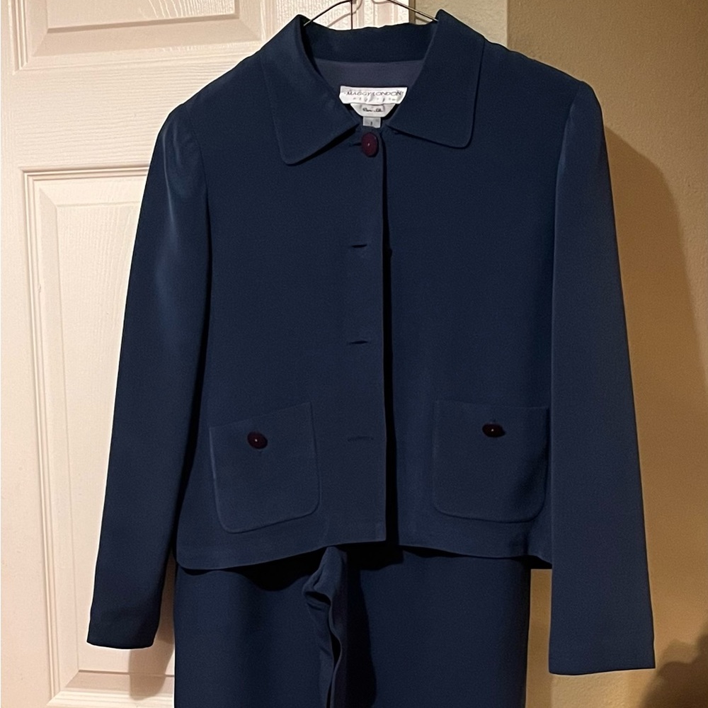Maggy London Blue suit with pants.